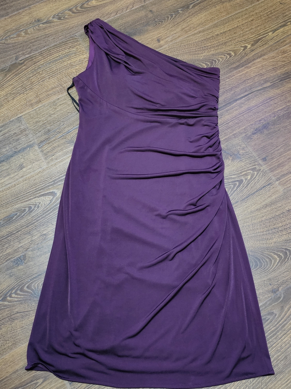 Juno One Shoulder Dress Rauched Siding Lined Size XL